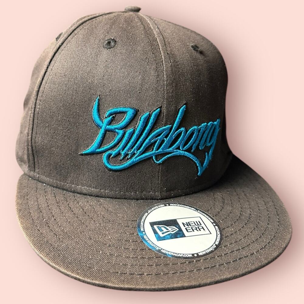 Y2K Billabong Hat Cap Snap Back Adult Men Surf Cyber Grunge Flat Bill Embroidery